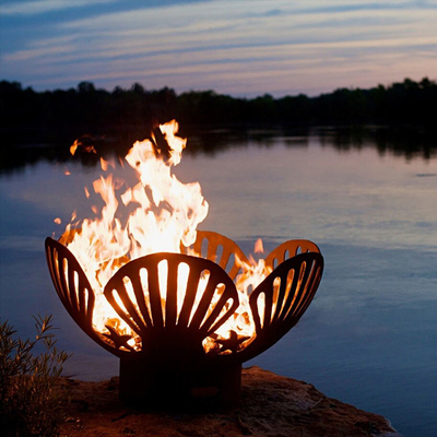Modern Outdoor Corten Steel Fire Pit Bowl Diameter 600mm Layanan OEM ODM