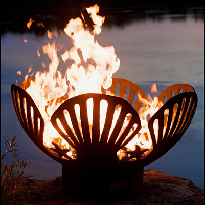 Modern Outdoor Corten Steel Fire Pit Bowl Diameter 600mm Layanan OEM ODM