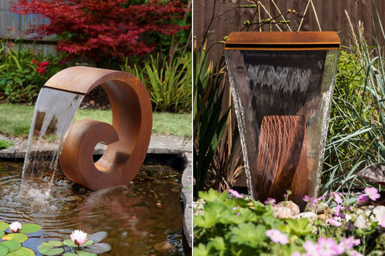 65cm Rusted Ball Water Fountain Dekorasi Eksterior yang Disesuaikan