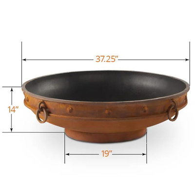 37 Inch Pelapukan Baja Round Steel Fire Pit Portable Camping Anglo Outdoor