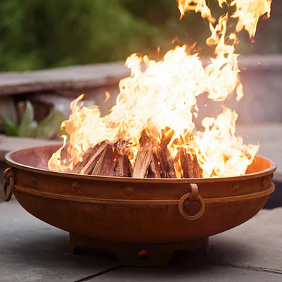 37 Inch Pelapukan Baja Round Steel Fire Pit Portable Camping Anglo Outdoor