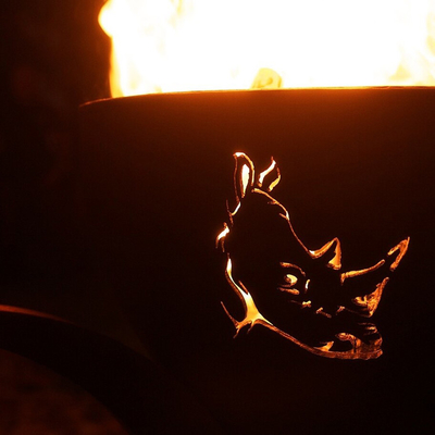 Corten Steel Fire Pit Laser Cut Animal Fire Pit Camping Wood Burning Api Unggun