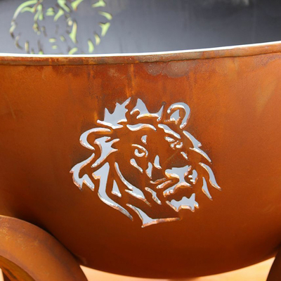 58 Inch Outdoor Corten Steel Fire Pit Pra Berkarat Untuk Taman
