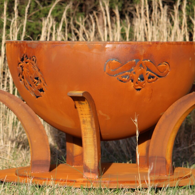 Corten Steel Fire Pit Laser Cut Animal Fire Pit Camping Wood Burning Api Unggun