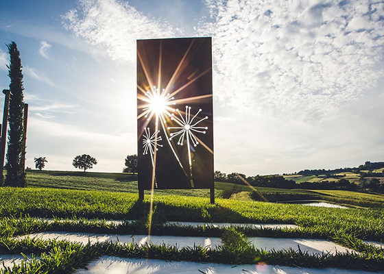 Pemotongan Laser Pola Dandelion Dekorasi Layar Taman Baja Corten