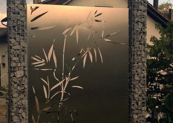 Pola Bambu Ornamen Taman Logam Potong Laser Panel Baja Corten Dekoratif Luar Ruangan