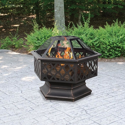 Outdoor Garden Steel Fire Pit Dekorasi Portabel Kayu Pembakaran Api Pit