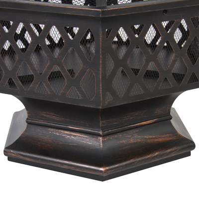 Outdoor Garden Steel Fire Pit Dekorasi Portabel Kayu Pembakaran Api Pit