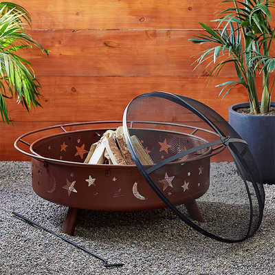 Lubang Api Baja Stamping Baja Disesuaikan Corten Steel Firebowl Ketebalan 3mm