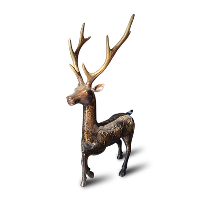 Gnee Garden Cast Iron Outdoor Metal Sculpture Patung Rusa Kuningan