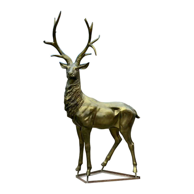 Gnee Garden Cast Iron Outdoor Metal Sculpture Patung Rusa Kuningan