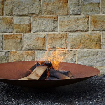 80cm Rusty Corten Fire Bowl Anglo Outdoor Untuk Pesta Berkemah