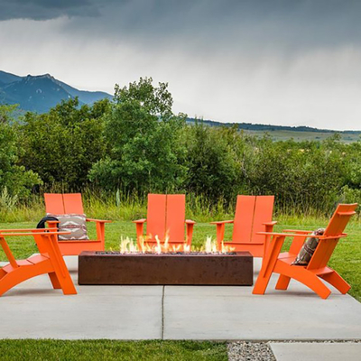 Gas Propana Pemanas Corten Steel Fire Pit 1200 X 600 X 320mm Dekorasi Halaman