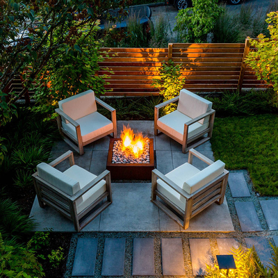Sederhana Corten Steel Outdoor Fire Pit Rusty Round Design Dekorasi Taman Lubang Api