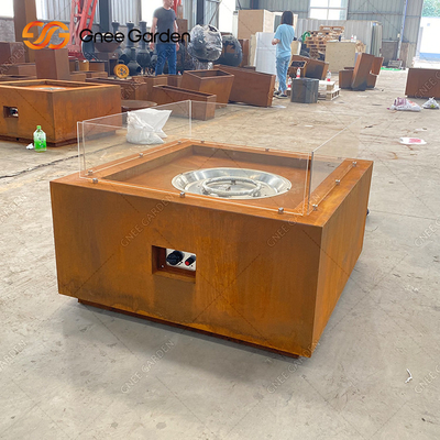 Perapian Corten Steel Patio Furniture Gas Corten Steel Fire Pit Dekoratif