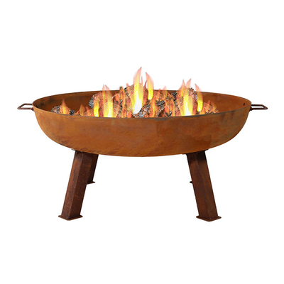 Baja luar ruangan Fire Pit Wood Burning Garden Dekoratif Corten Steel Fire Pits Bowl
