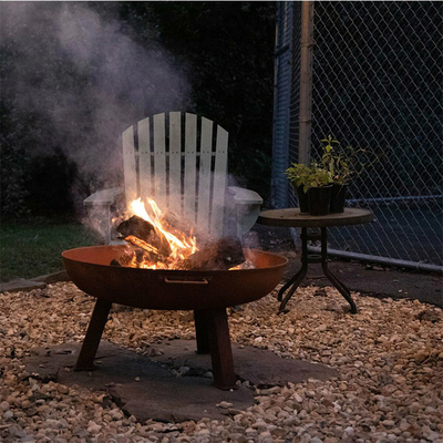 Round Corten Steel Fire Pit Taman Dekoratif Corten Steel Fire Bowl