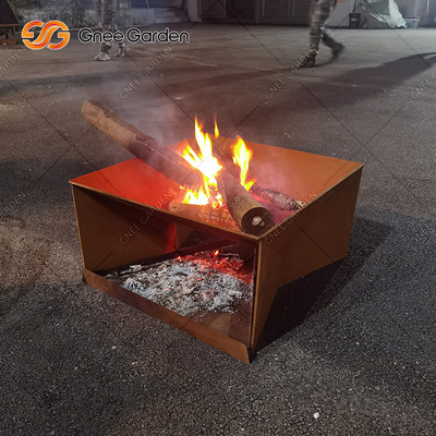 Garden Wood Burning Corten Steel Firepit untuk Berkemah di Halaman Belakang