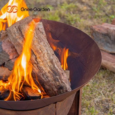 56cm Laser Cut Round Corten Fire Pit Untuk Dekorasi Taman