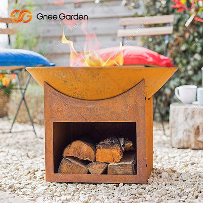 56cm Laser Cut Round Corten Fire Pit Untuk Dekorasi Taman