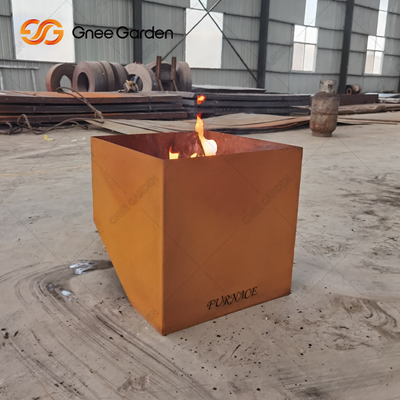 Patio Garden Outdoor Camping Corten Steel Rust Fire Pit Pembakaran Kayu Tebal 3mm