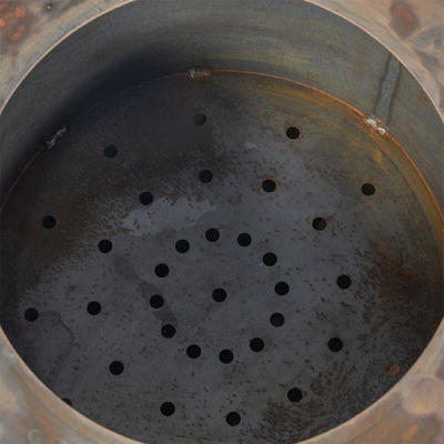 Taman Luar Ruangan Api Unggun Pembakaran Kayu Corten Steel Metal Fire Bowl Round Rustic