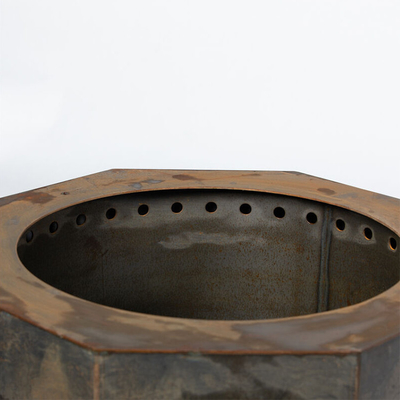 Taman Luar Ruangan Api Unggun Pembakaran Kayu Corten Steel Metal Fire Bowl Round Rustic