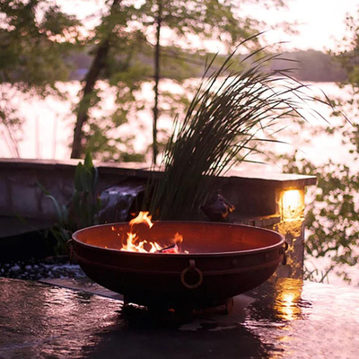 Corten Steel Garden Outdoor Firepit Perapian Modern Pemanasan Pembakaran Kayu