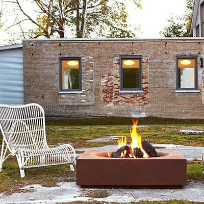 Pemanas Teras Luar Ruangan Perapian Corten Steel Fire Pit Pembakaran Kayu 60-150cm
