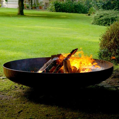 Pembakaran Kayu Corten Steel Outdoor Fire Pit Garden Camping Design