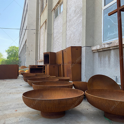 Corten Steel Garden Outdoor Firepit Perapian Modern Pemanasan Pembakaran Kayu