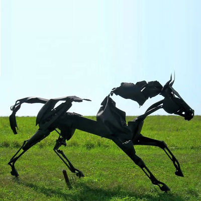 Hollow Life Size Horse Metal Outdoor Sculpture Abstrak Untuk Lanskap