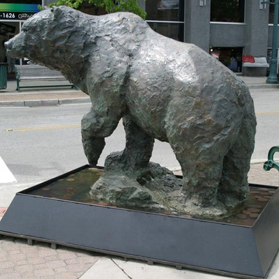 Gnee Garden Outdoor Bronze Polar Bear Patung Ukuran Hidup Disesuaikan