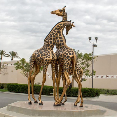 Gnee Garden Life Size Besar Patung Perunggu Luar Ruangan Berbentuk Jerapah Disesuaikan