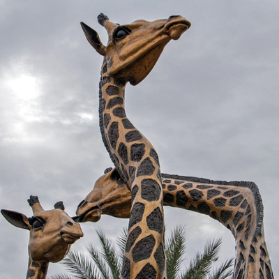 Gnee Garden Life Size Besar Patung Perunggu Luar Ruangan Berbentuk Jerapah Disesuaikan