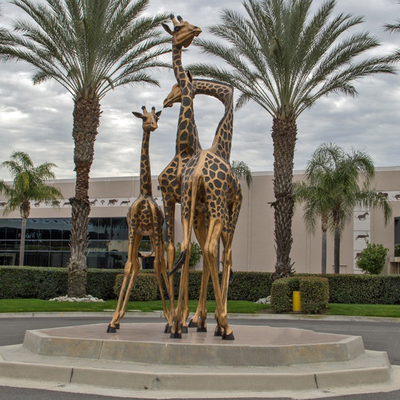 Gnee Garden Life Size Besar Patung Perunggu Luar Ruangan Berbentuk Jerapah Disesuaikan