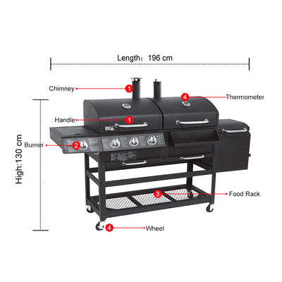 Gas Propane Grill Kompor Pemanggang Memasak Luar Ruangan Multi Fungsional