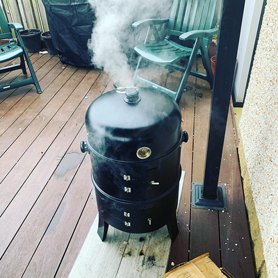 18 &quot;Tinggi Pemanggang Memasak Luar Ruangan Panggangan Arang Portabel 3 In 1 Multifungsi