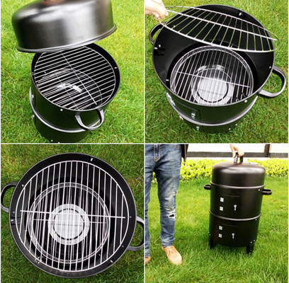 18 &quot;Tinggi Pemanggang Memasak Luar Ruangan Panggangan Arang Portabel 3 In 1 Multifungsi