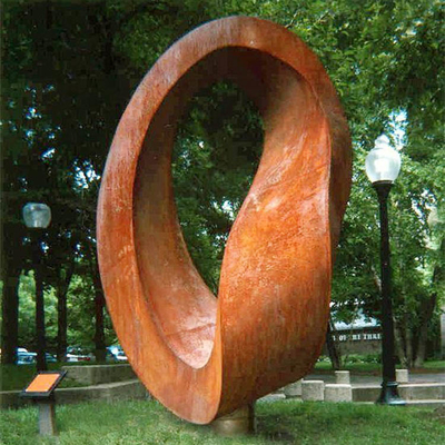 Cincin Abstrak Modern Pedesaan Abstrak Patung Baja Corten Patung Logam Besar