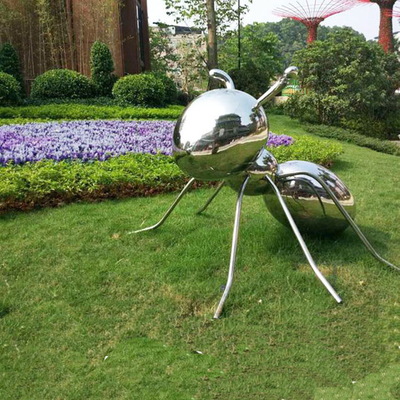 Tema Hewan Cermin Patung Stainless Steel 2m Dekorasi Luar Ruangan
