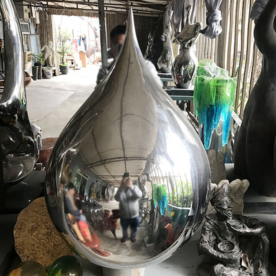 Oval Sphere 304 Modern Stainless Steel Patung Luar Ruangan Kreatif