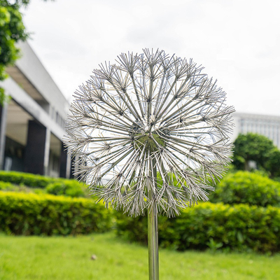 304 316 Stainless Steel Yard Art Electroplate Dandelion Shape Untuk Taman