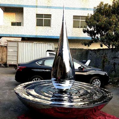 Oval Sphere 304 Modern Stainless Steel Patung Luar Ruangan Kreatif