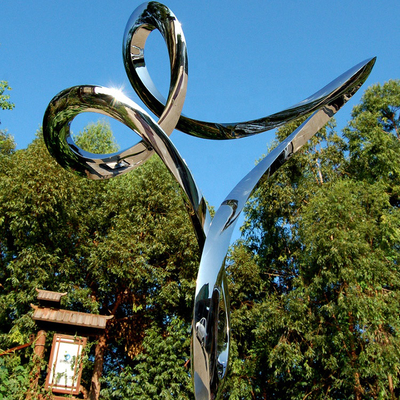 Gnee Garden Circle Abstrak Patung Stainless Steel Kreatif