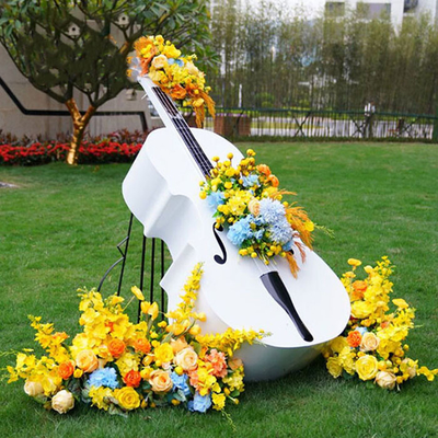 Patung Alat Musik Besi Cello untuk Ornamen Taman Luar Ruangan